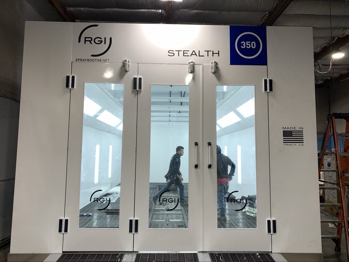 New RGI Stealth 350 spray booth at Crown Auto Body after upgrade